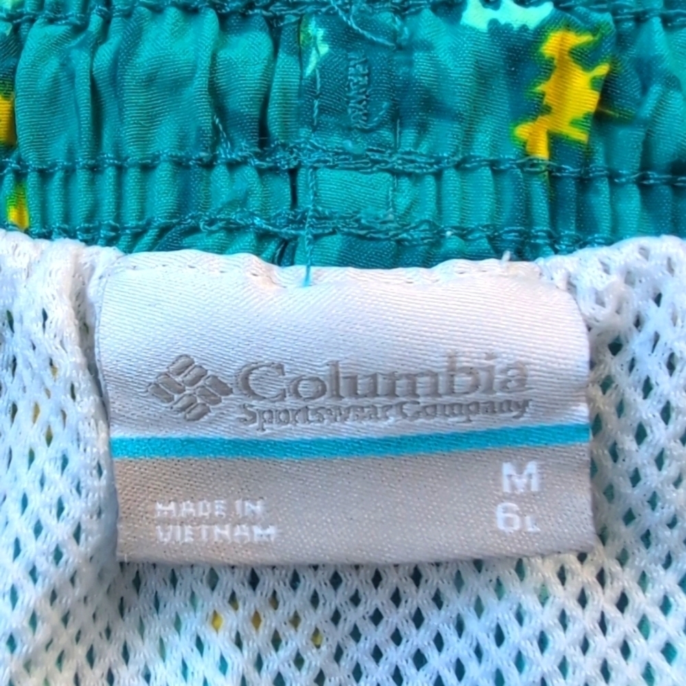 Columbia Men's Omnishade Lined Drawstring Swim Trunks Quick Dry Floral M - Picture 2 of 7